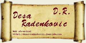Desa Radenković vizit kartica